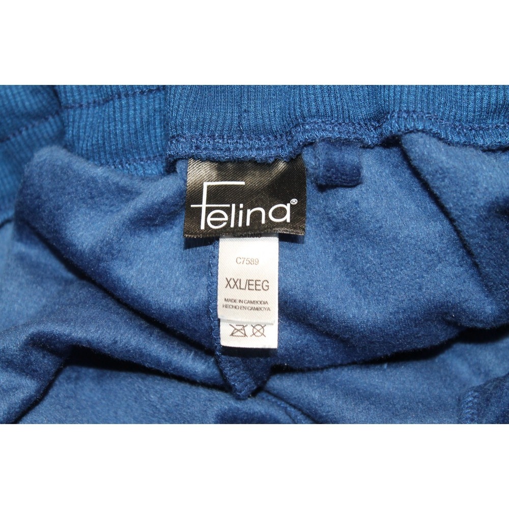 Felina Velour Lounge Set Womens XXL Blue Zip Hoodie Jogger Pants 2 Piece - Picture 13 of 14